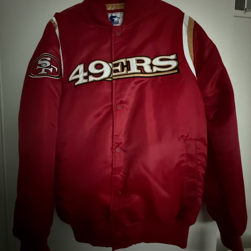 STARTER Red and Gold 49ers Bomber Jacket